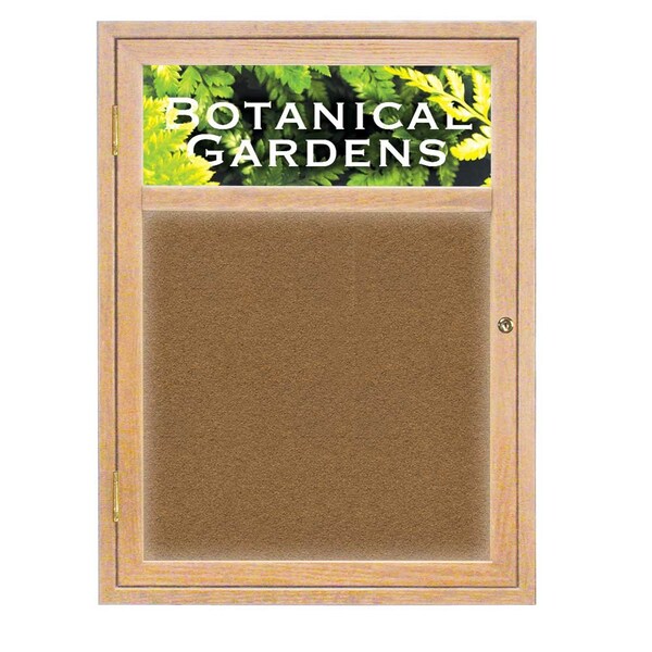 United Visual Products Open Faced Traditional Rounded Corkboard UV639ARC-SATIN-DBURGU - main